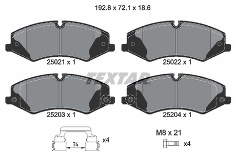 TEXTAR - 2502201-TET - Brake Pad Set, disc brake