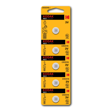 Батарейки Kodak CR2016-5BL MAX Lithium