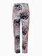 Брюки женские с принтом, цвет белый/розовый, размер 52