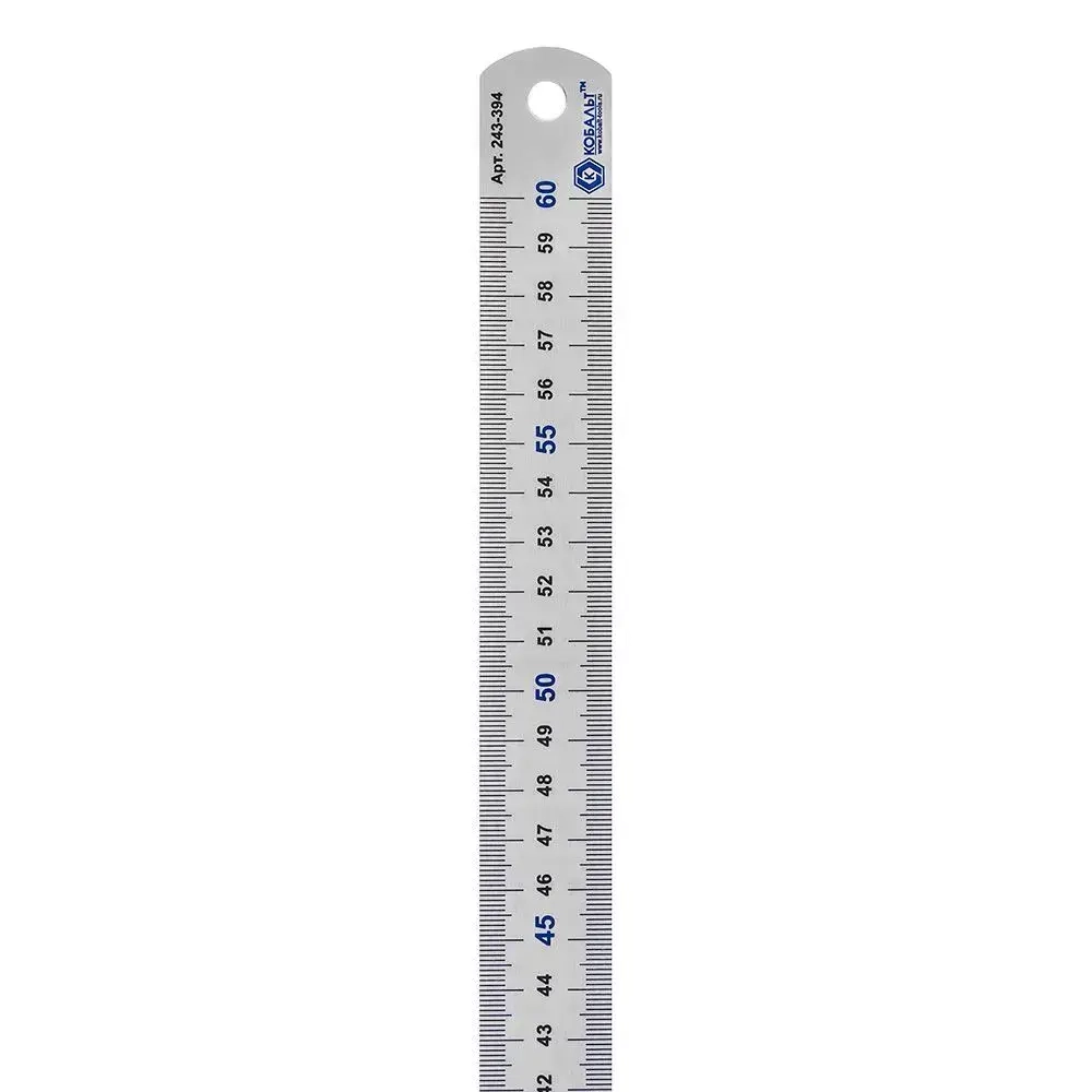 Линейка КОБАЛЬТ 600 x 28 x 0.7 мм, нерж.сталь