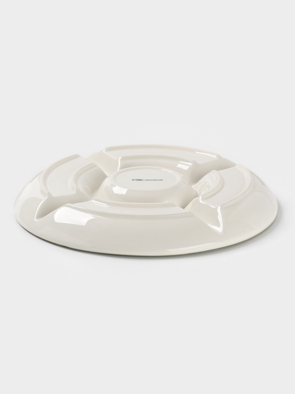 Менажница Доляна «Цветы», 5 ячеек, d=25.5 см, доломит, белая