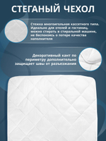 Одеяло для гостиницы кассетного типа (наполнитель: лебяжий пух 300гр/м2, чехол: микрофибра, 100% пэ)