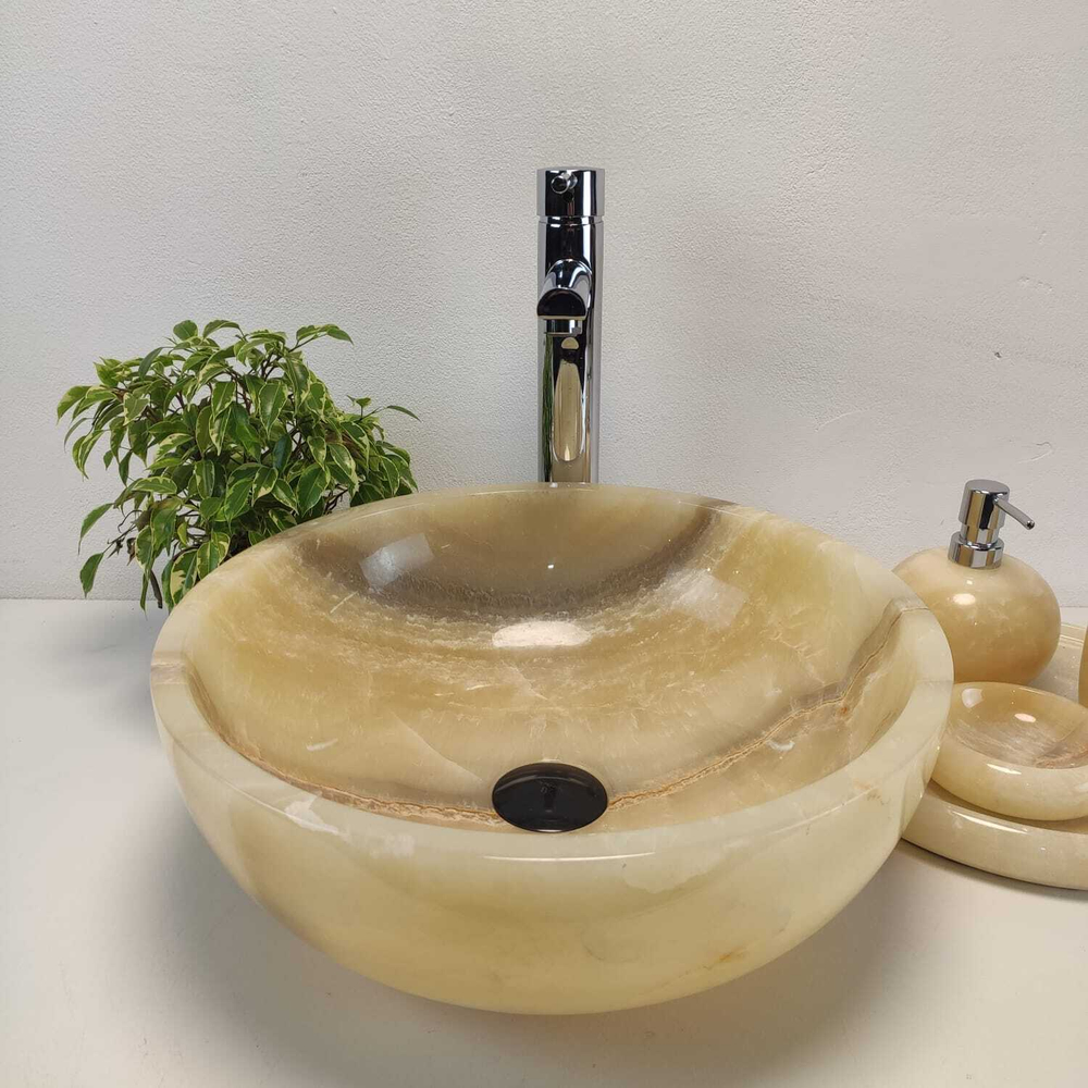 Раковина из оникса Bowl Yellow TinLip BO-61092 40*40*15