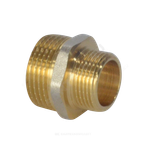 Ниппель латунь никель переходной Ду 20х15 (3/4"х1/2") НР 9023 ГОСТ 32585-2013 Aquasfera 9023-03