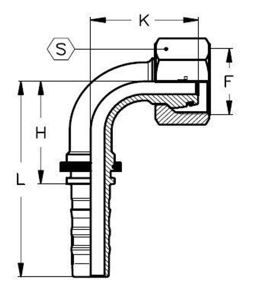 Фитинг DN 25 DKO-S (Г) 42x2 30 (90) CS