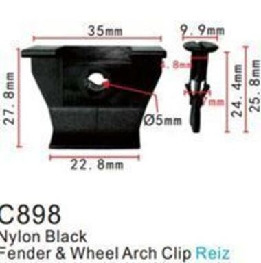 Клипса для крепления внутренней обшивки а/м Тойота пластиковая (100шт/уп.) Forsage клипса C0898(Toyota)