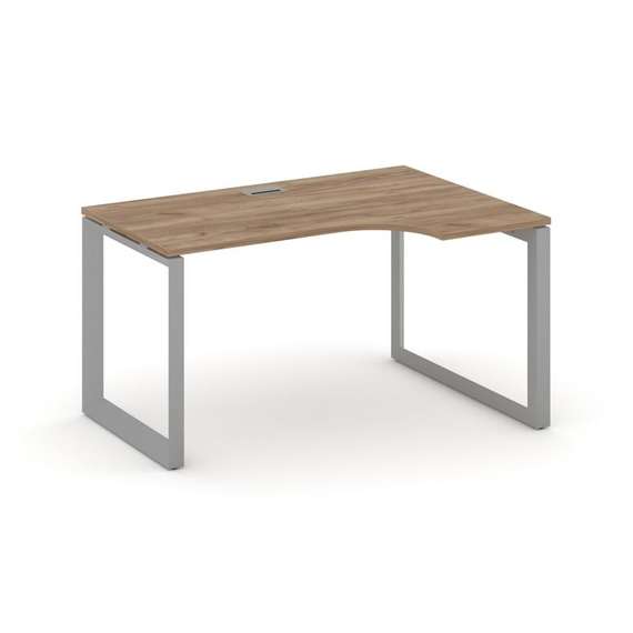 Style Project Стол рабочий эргономичный SN-59O.SPA-002(R) Дуб Табак/Металл Серый/Серебро Заглушка 15