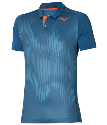 Теннисное поло Mizuno Shadow Polo - blue ashes