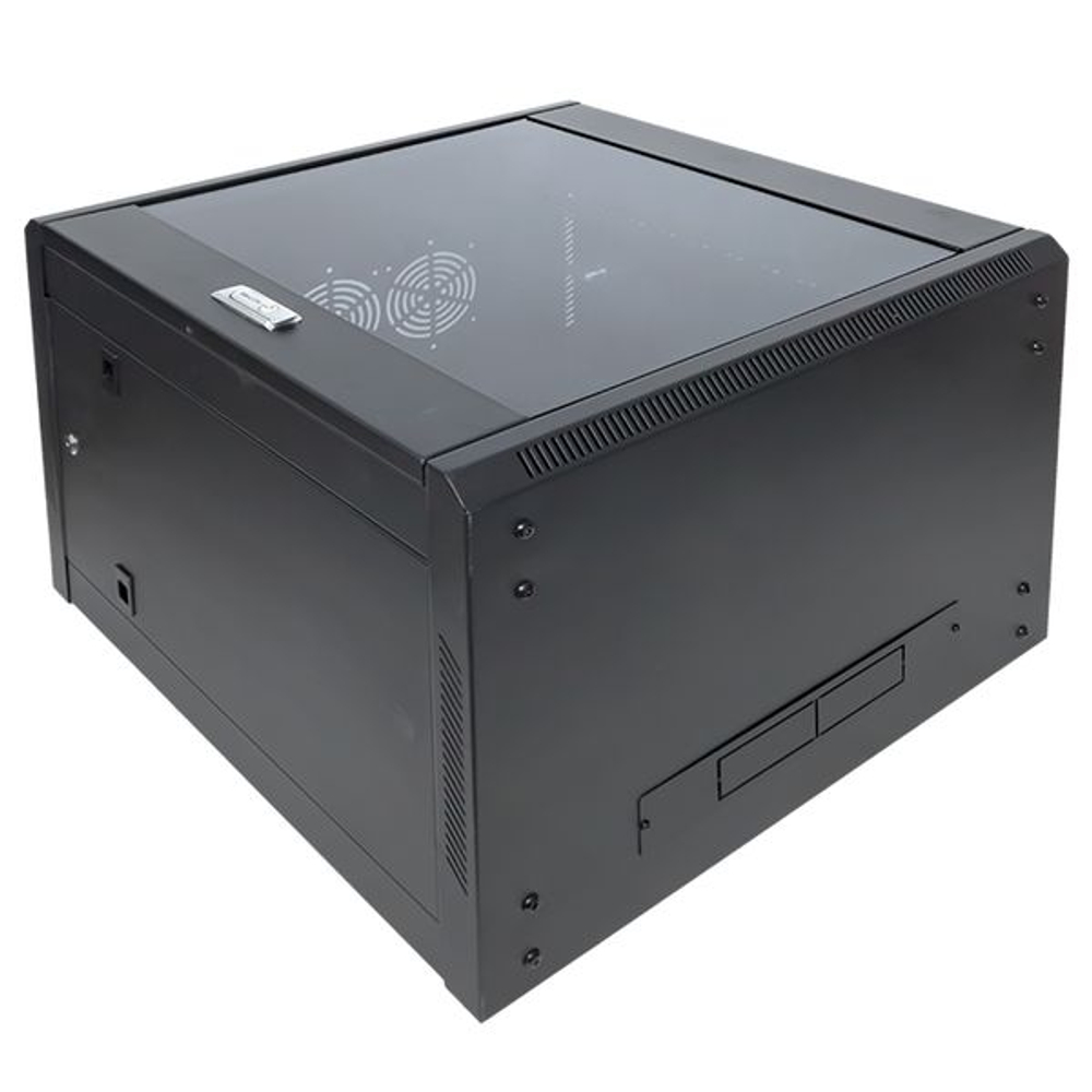 Шкаф настенный 19" TERACOM PRO 12U 600x450 мм дверь стеклянная с замком-ручкой чёрный