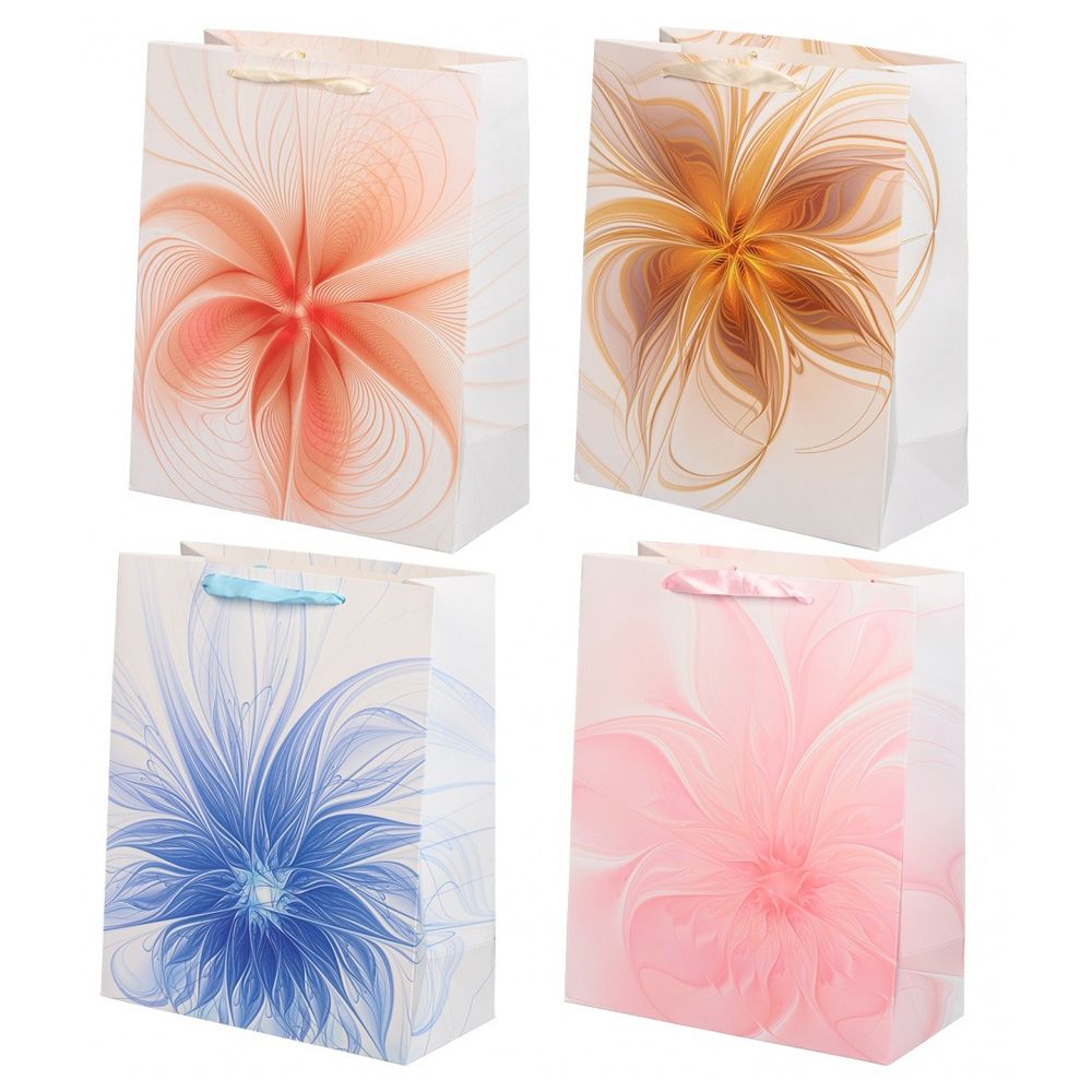 Подарочный пакет Basir, серия "Цветы абстракция", 32*45*12 см, ассорти