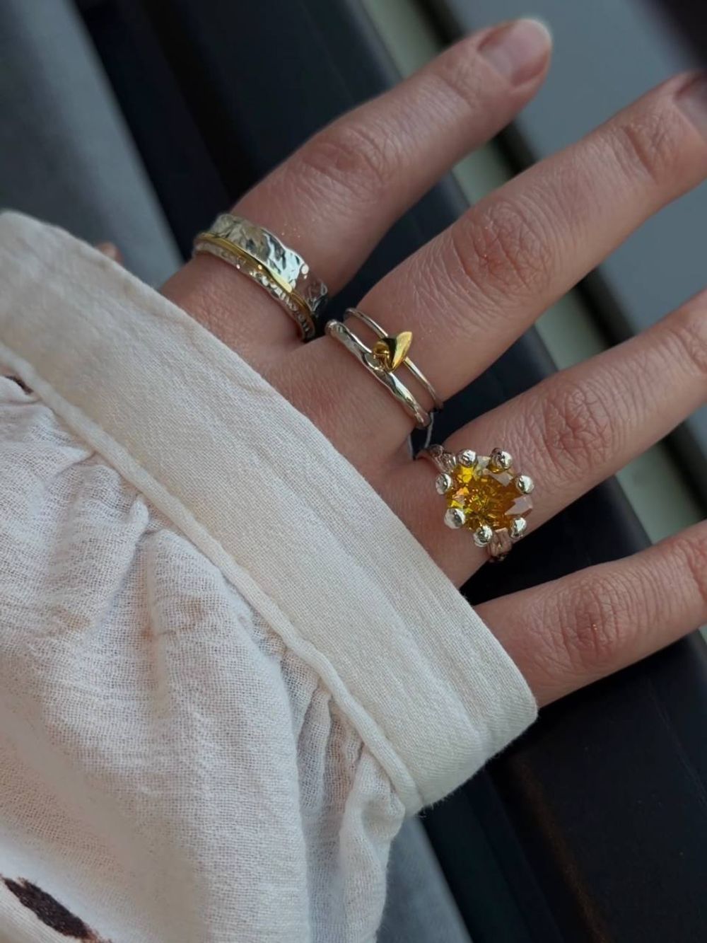 Кольцо Princess Yellow Pear