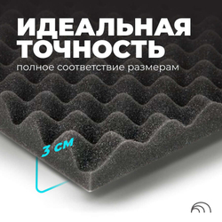 Акустический поролон, Волна, BEZEHO, 30х1000х2000мм