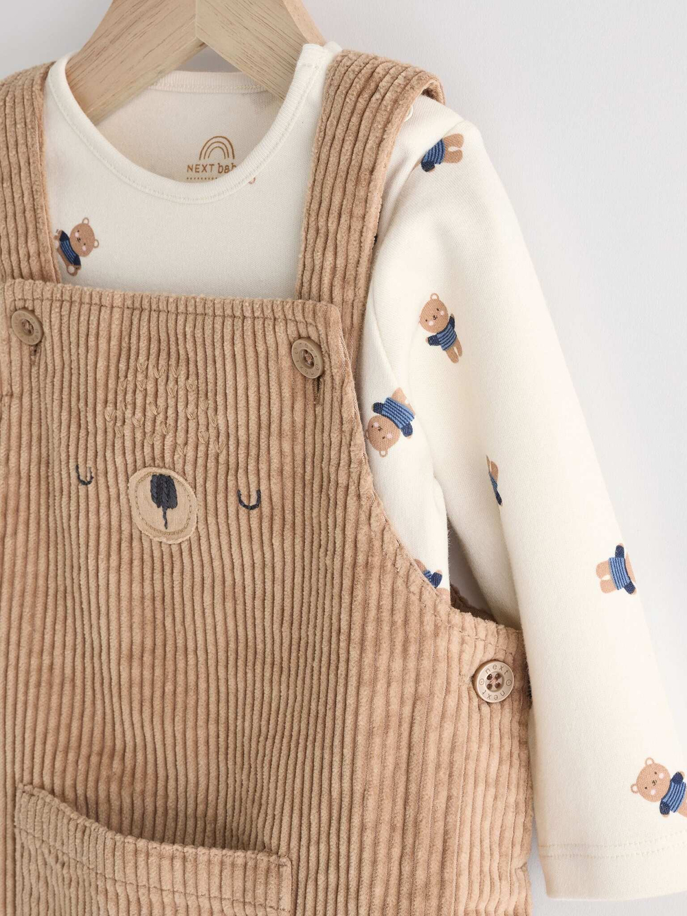 Комбинезон и боди в комплекте для малышей Next N22-236, Бежевый, Кремовый