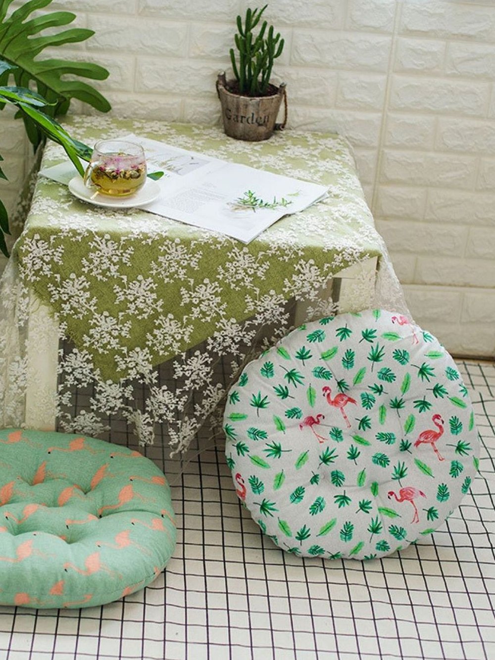 Подушка на стул круглая d40см фламинго (Т40-424)