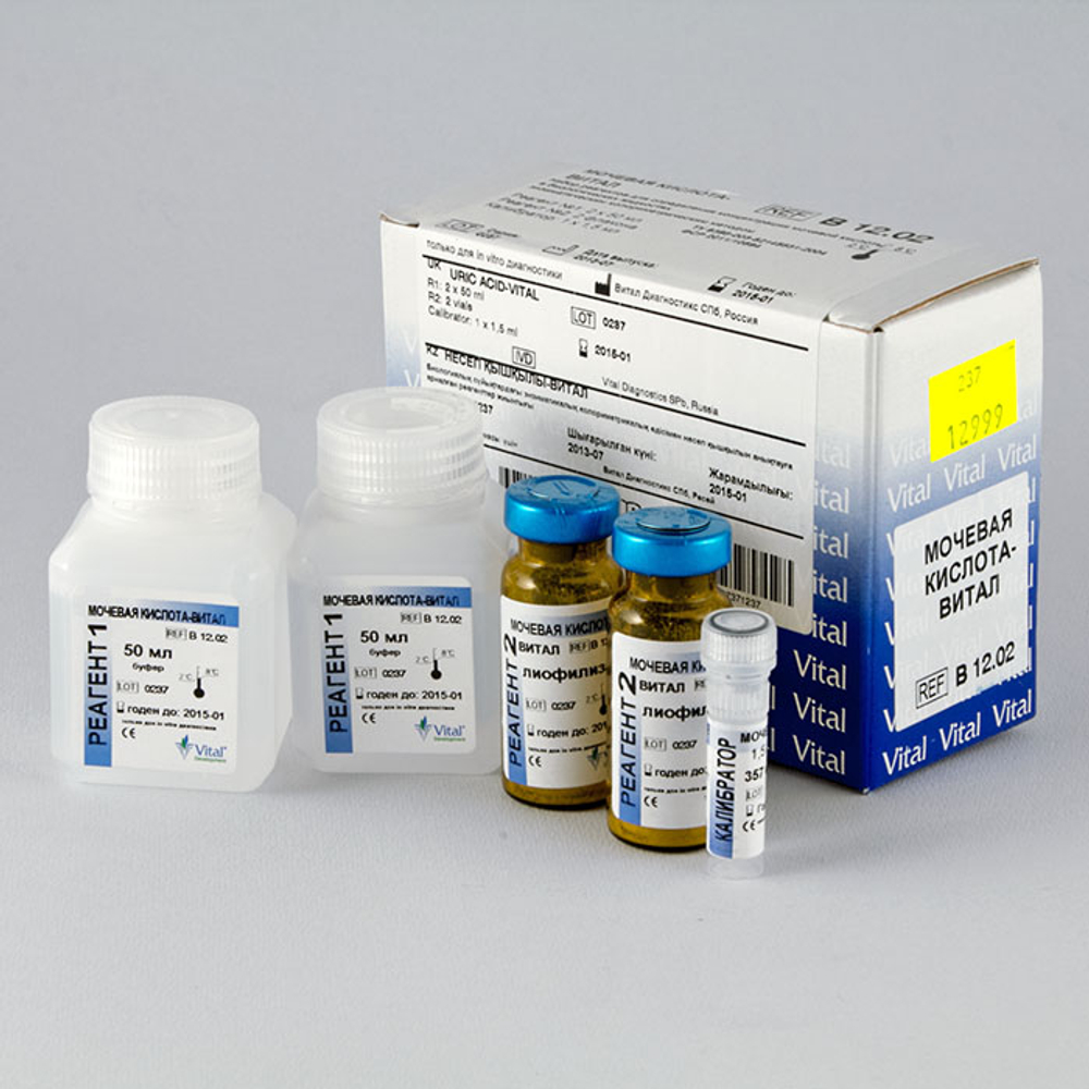 Мочевая кислота-2,Витал,(ферм.м-д,уриказа,б/депротеин),2х50мл, В12.02