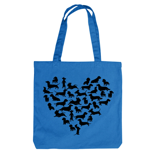 Тканевая сумка "Сердце с Таксами"