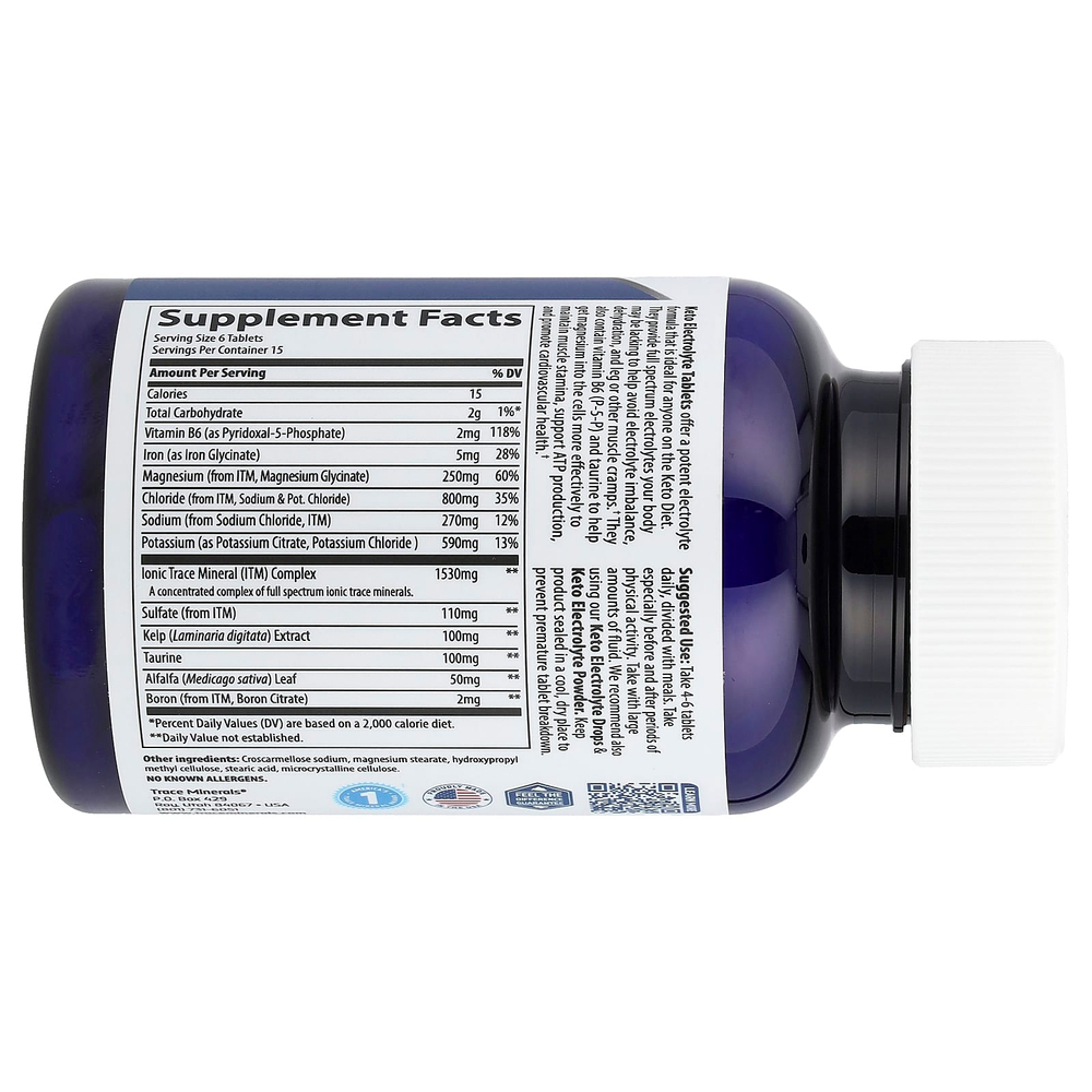 Trace, кето-электролиты в таблетках, 90 таблеток