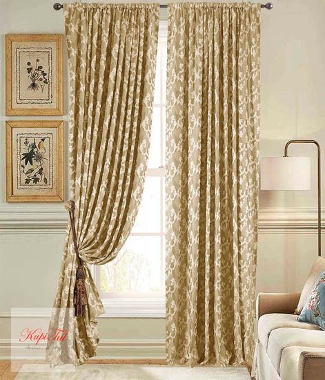 Вензель (шампань). Плотные шторы жаккард.