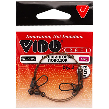 Поводок для Троллинга Vido Craft VD-AFW-1x7 2шт 75см 14кг 0.3мм
