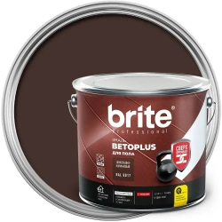 Эмаль для пола BRITE BETOPLUS сверхпрочная, шоколадно-коричневая RAL 8017, банка 1,9 кг