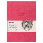 Тетрадь 60 л. без линовки обложка кожзам под замшу, сшивка, B5 (179х250мм), КОРАЛЛОВЫЙ, BRAUBERG CAPRISE, 403864