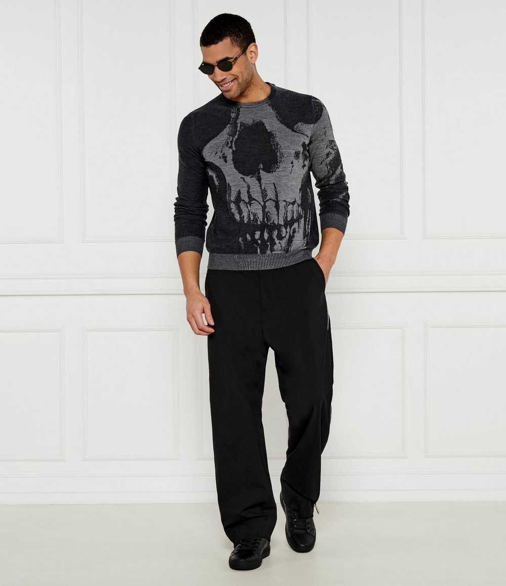 Шерстяной свитер Alexander McQueen - графитовый(818835 Q1BC0)