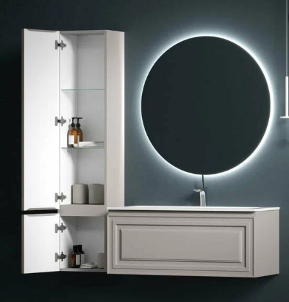 Шкаф-пенал SANCOS Very подвесной левый,  Doha Soft , 350х300х1600 мм, арт. PVR35LSM