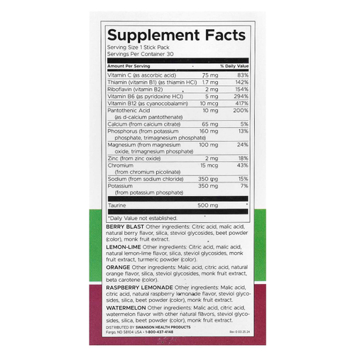 Swanson, Simply Hydrate, смесь электролитов для гидратации, ассорти из 30 стик-пакетов, 180 г (6,36 унции)