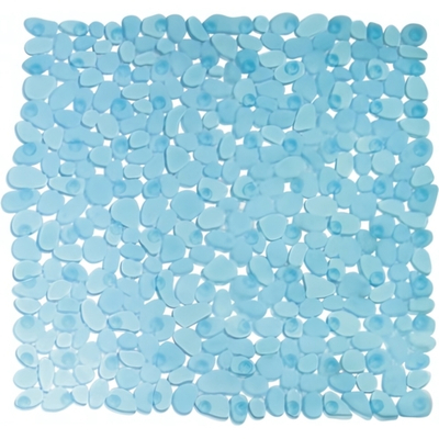 Коврик в душевую кабину на присосках "Камушки" 54*54см голубой