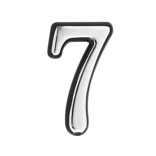 Цифра дверная АЛЛЮР ''7'' Большая  пластик на клеевой основе  ХРОМ /6980