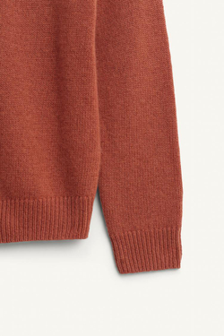 ZARA ВЯЗАНЫЙ СВИТЕР-ПОЛО, ЧЕРЕПИЧНЫЙ