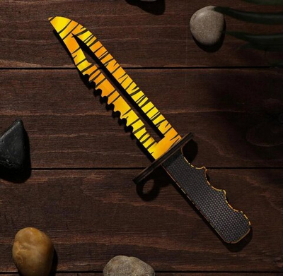 Сувенир деревянный «Штык нож», жёлтый леопард