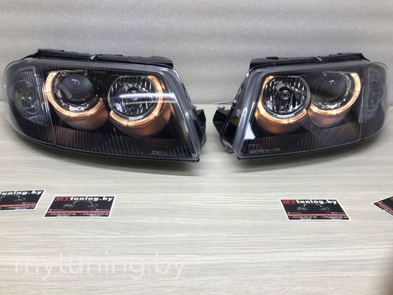 Передние фары black angel eyes для VW Passat B5 GP