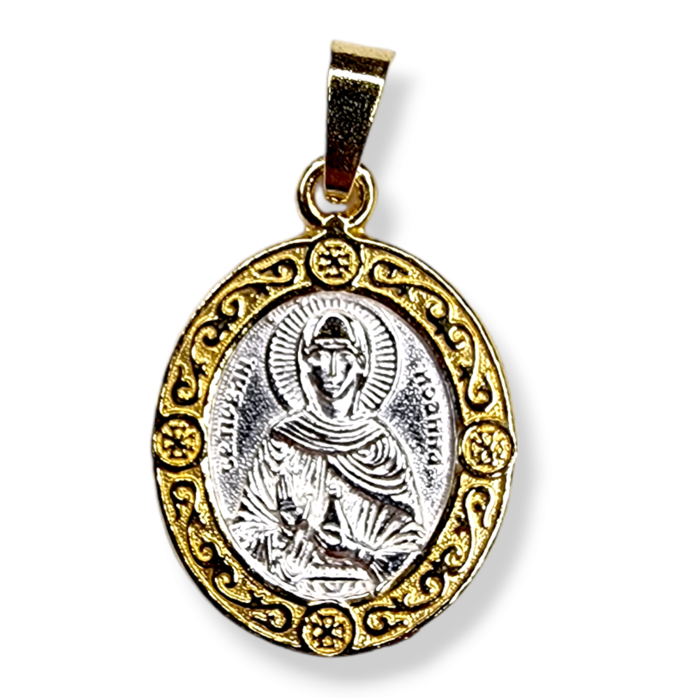 Нательная именная икона святая Иоанна (Яна, Жанна) с позолотой