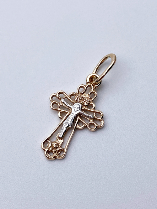 Крест из серебра/Позолота/С подвижным ухом