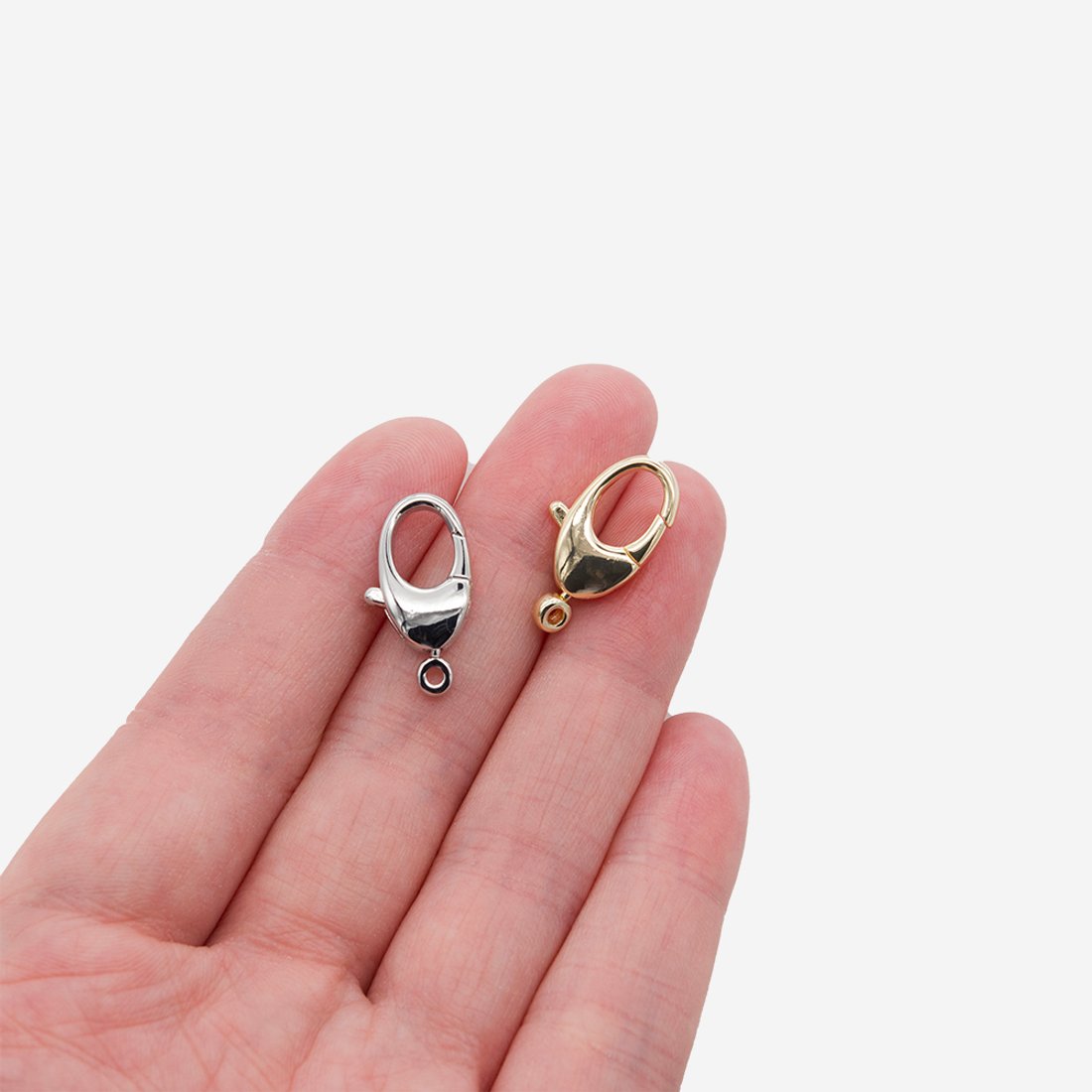 Замок с поворотным кольцом, родирование, 19*11мм