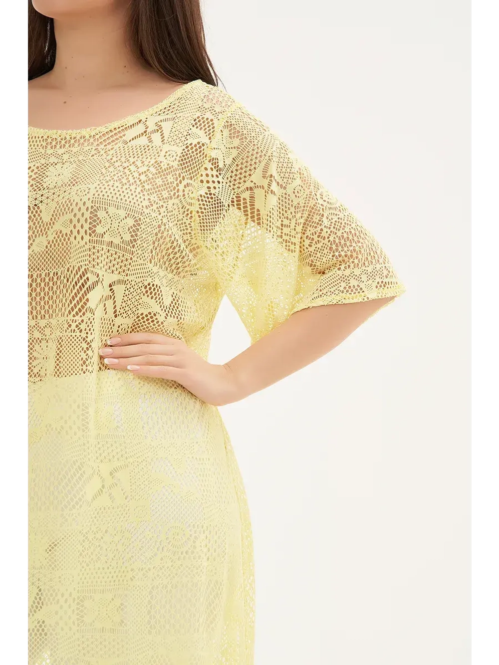 Платье туника пляжная накидка желтая