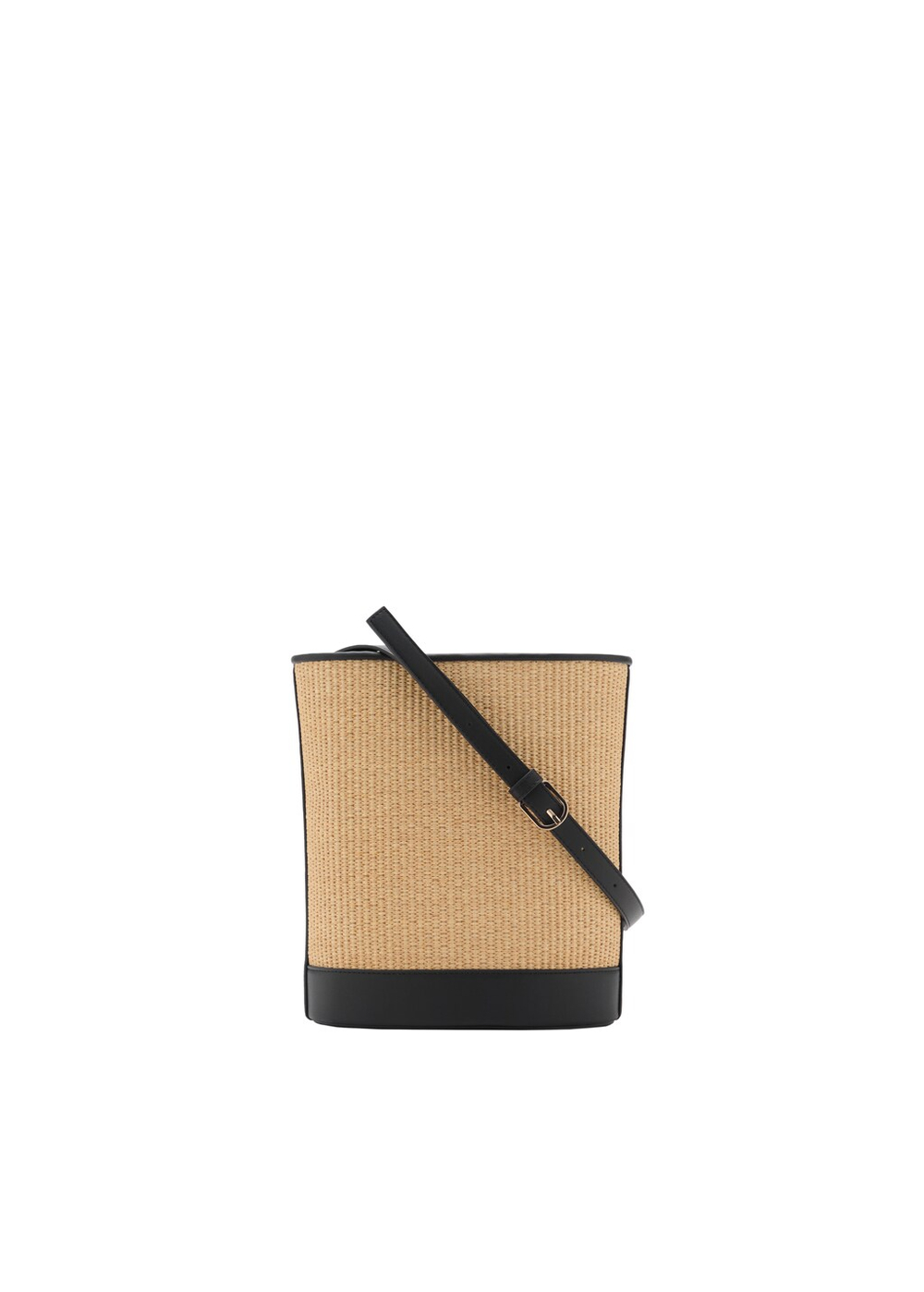 Средняя сумка-ведро с эффектом рафии