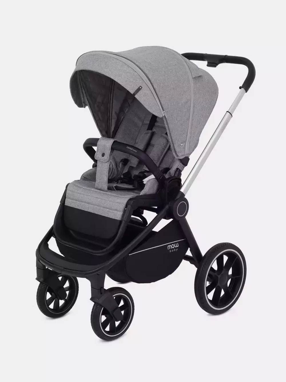 Коляска детская MOWBaby "ZOOM"PU (2в1) RA086 Silver Beige