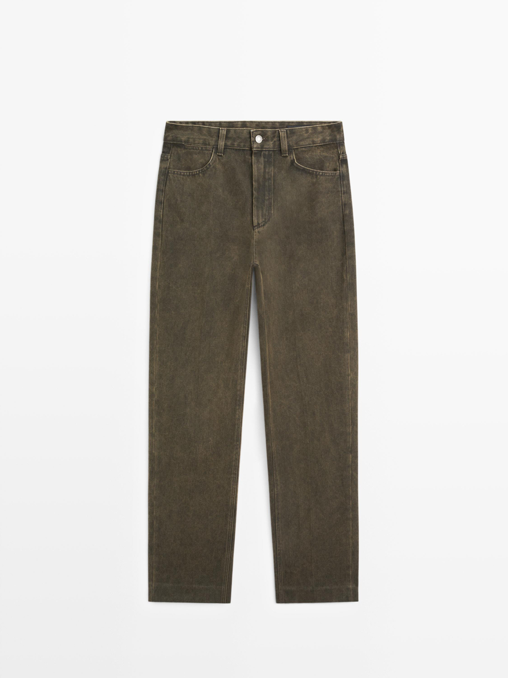 Massimo Dutti Джинсы свободного кроя со средней посадкой, темно-зеленый