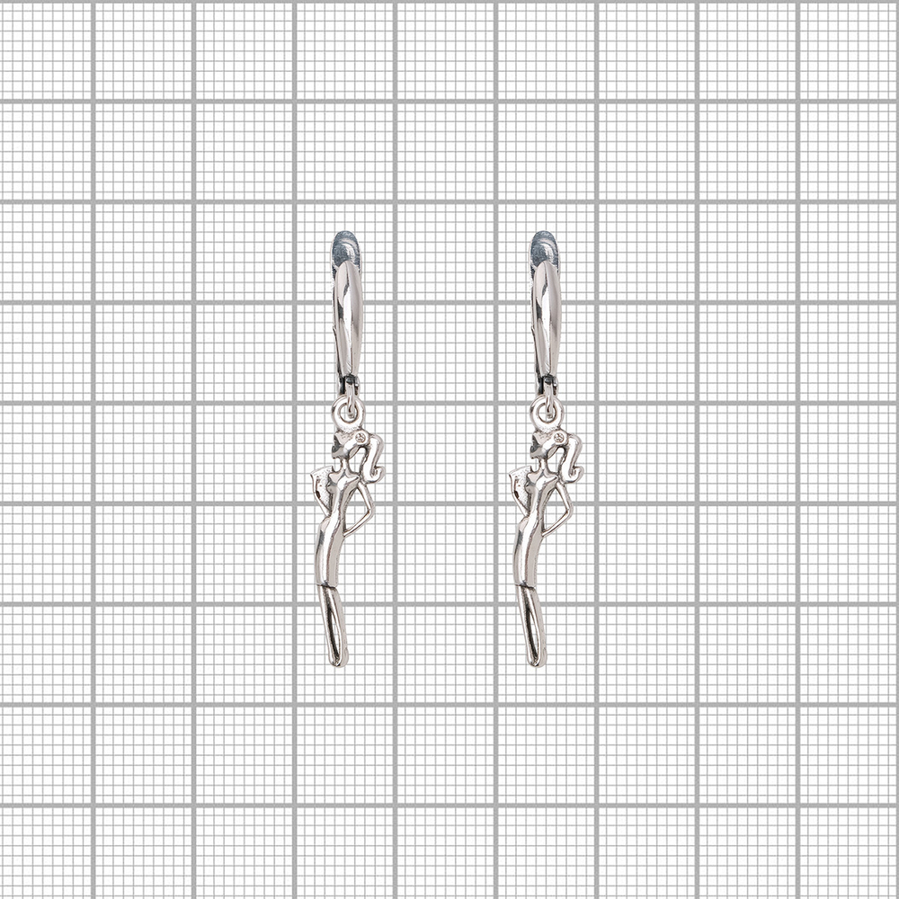 "Мисс Офис" серьги в серебряном покрытии из коллекции "Леди" от Jenavi с английским замком