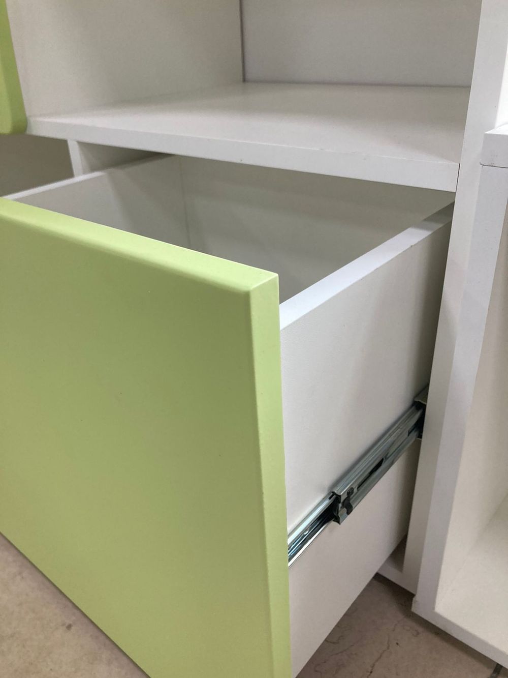 Стеллаж Диагональ МДФ софт белый/мята