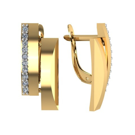 Серьги из золота 585 пробы с Фианит