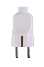 Вилка прямая с/з, белая 16А 250В Вихрь