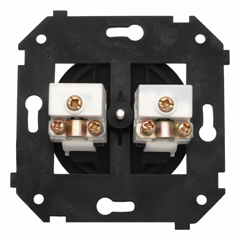 Розетка телевизионная двойная, оконечная, пластик, цвет черный B3-306-23