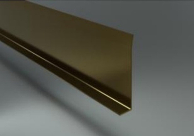 Плинтус L-образный c горизонтальной ножкой, латунь полированная