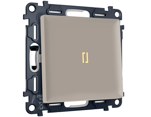 MA362050 Комплект механизма 1-кл выключателя с самовозвратом с подсветкой 3200K ALFA Серо-бежевый матовый QUANT (AP3610, VM113, G11Y)