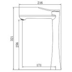 Cмеситель для раковины-чаши Azario Escaro высокий, керамический картридж, графит (AZ-K9074GR)