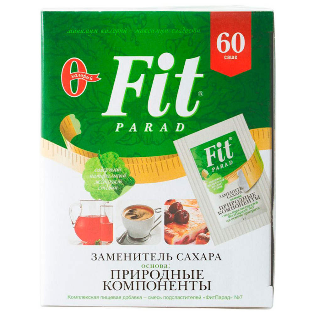 ФитПарад Заменитель сахара "ФитПарад № 7" на основе эритритола саше 60 шт. (60 гр.)