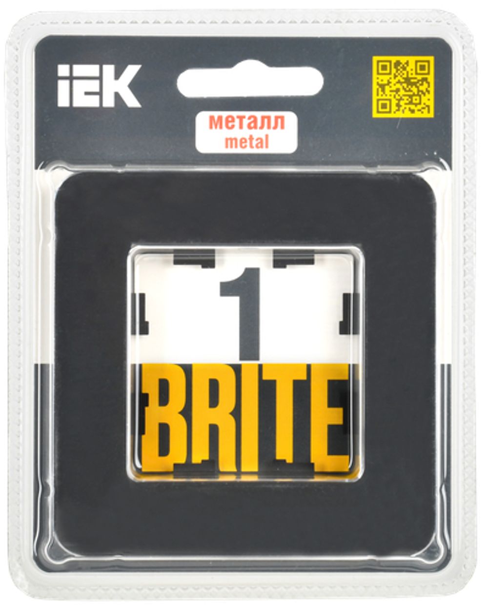 BRITE Рамка 1-местная РУ-1-1-Бр металл черный RE AL IEK